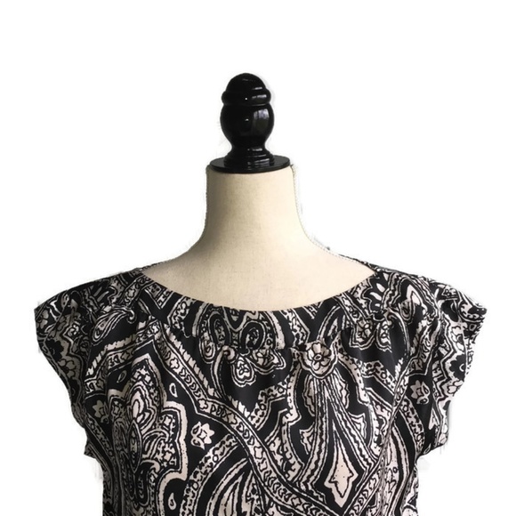 Talbots Black/Light Beige Top-Sz 4 - Picture 2 of 2